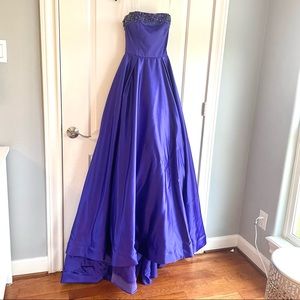 Sherri Hill strapless purple gown-size 0